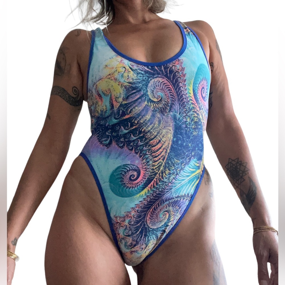 Psychedelic art bathing suit size M